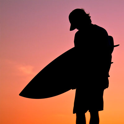 Silhouette - Surfer at Sunset